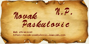 Novak Paskulović vizit kartica